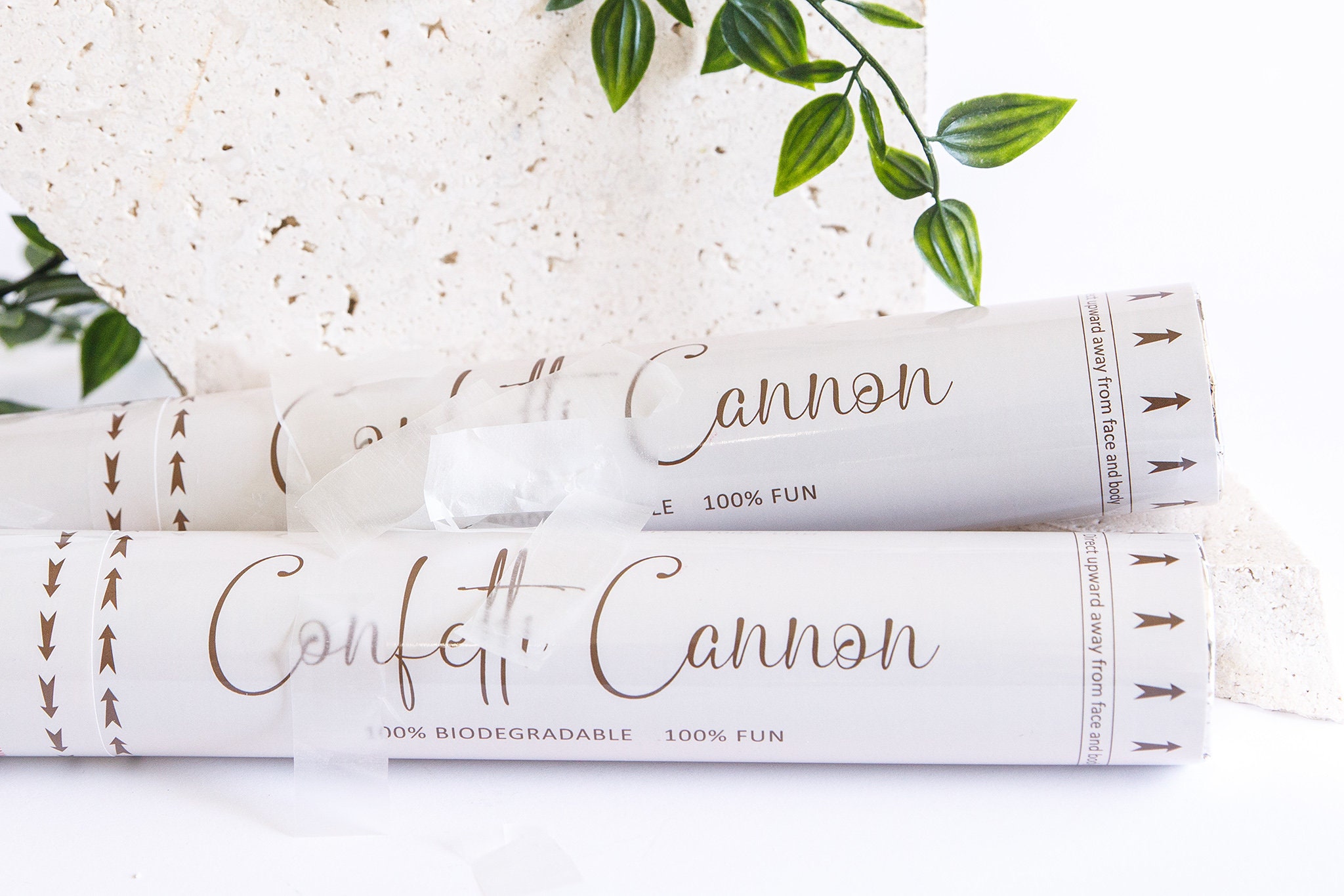 Set of 2 Confetti Cannons ,rice Paper, Eco Friendly, Wedding Confetti