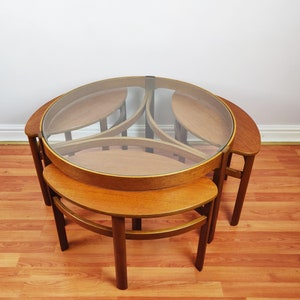 Vintage Nathan Trinity Nesting Tables Mid century Modern Round