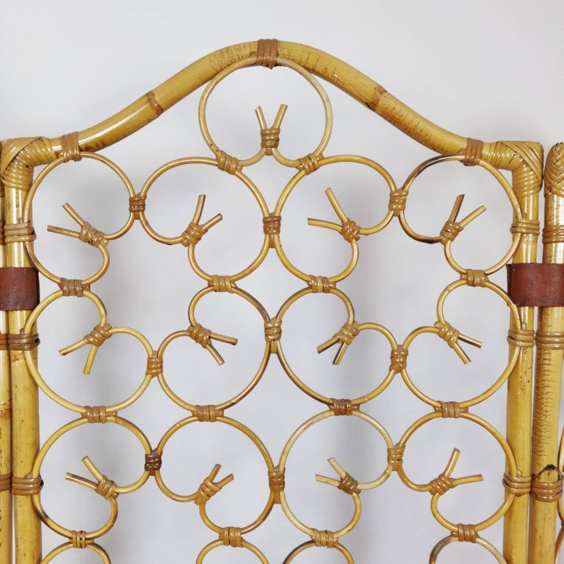 Vintage Bamboo Cane Room Divider Tiki Boho Rattan Cane Mid Etsy UK