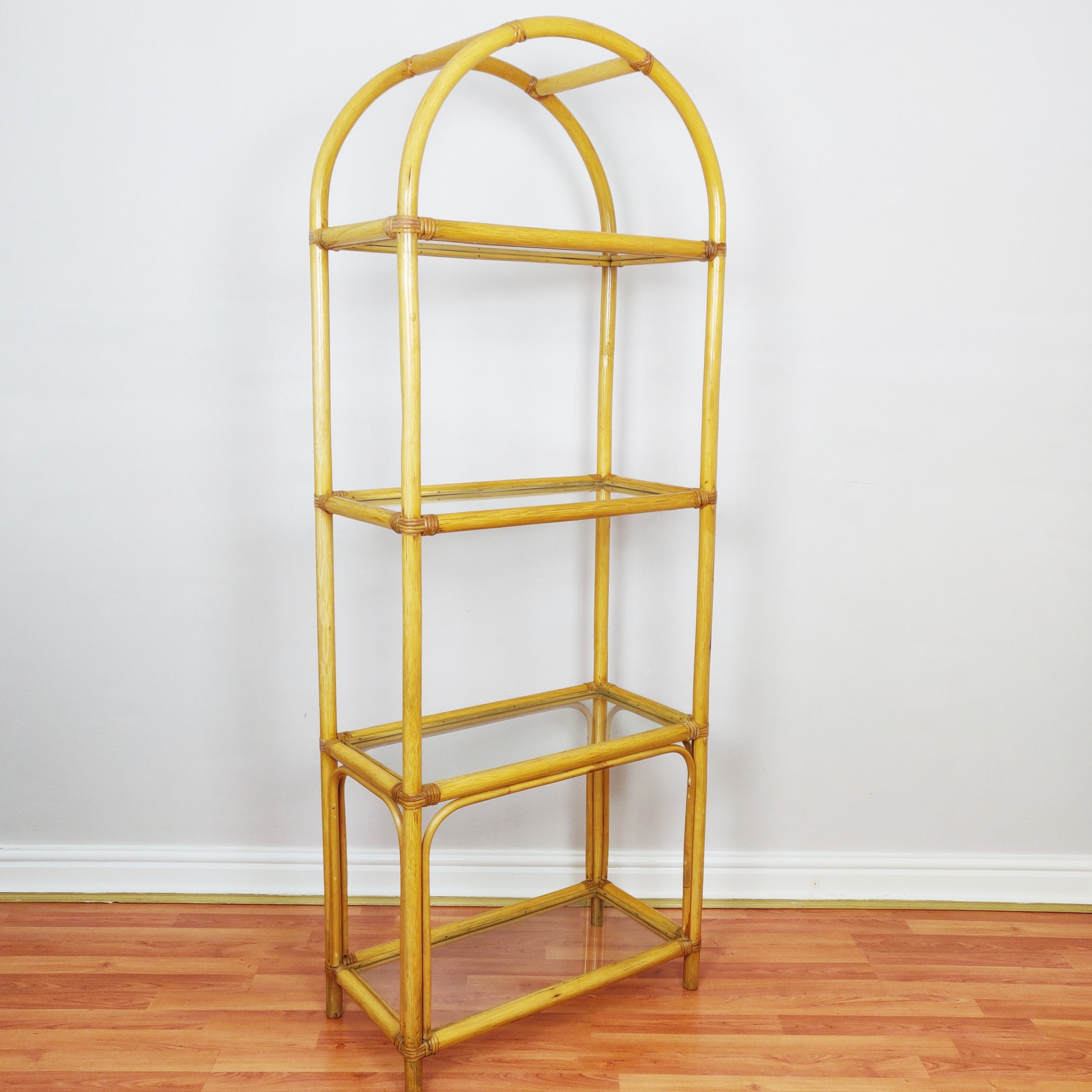 Vintage bamboo shelving unit deals