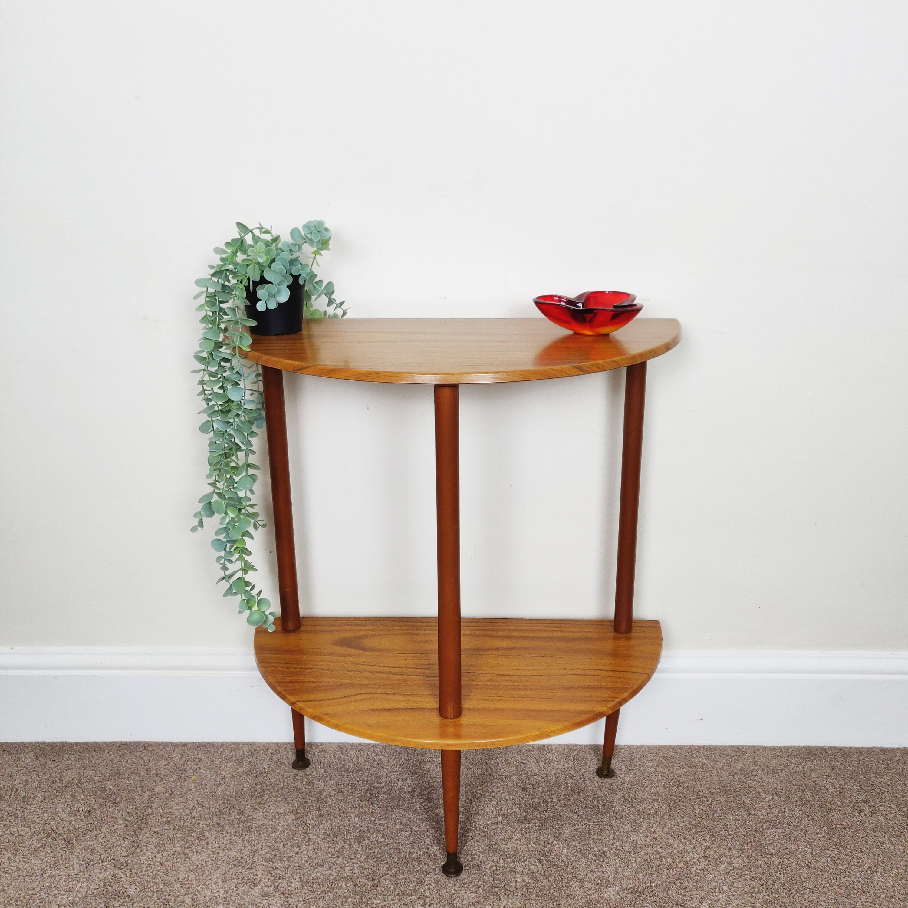Mid century half moon table deals