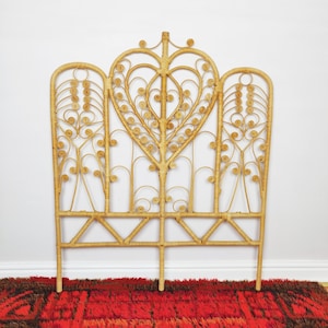 Vintage Headboard Peacock Style Bamboo Tiki Etsy UK