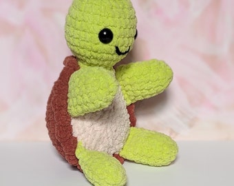 Turtle Plush, Green Crochet Amigurumi Turtle, Tortoise, Birthday Gift Idea for Boy