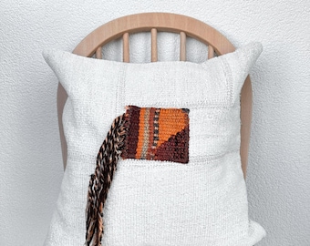 White Hemp Pillow Case, 20x20 Vintage Cushion Cover, Cushion Cover, Floor Pillow, Natural Pillow Case, Outdoor Pillow, Rug Pillow