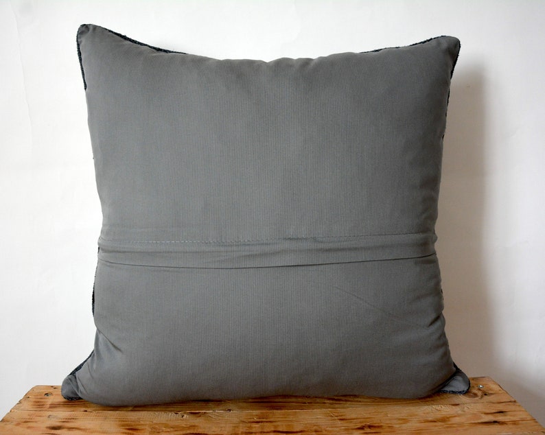 20 X 20 Inc Vintage Cushion Boho Pillow Couch Pillow PE-738 Decorative Pillow Striped Dark Gray Hemp Pillow Throw Pillow