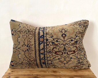 Persian Pillow Cover, 16” X 24” Decorative Pillow, Handmade Pillow, Couch Pillow, Boho Throw Pillow, Wool Pillow Cover, Sofa Cover, PE-1672