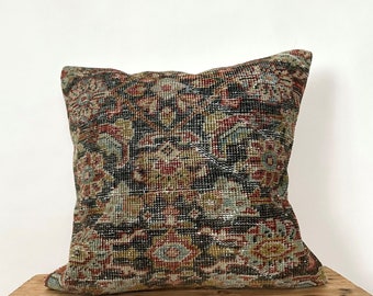 Persian Pillow Cover, 20” X 20” Decorative Pillow, Handmade Pillow, Couch Pillow, Boho Throw Pillow, Sofa Cover, Home Decor, PE-2840