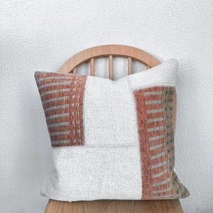 White Hemp Pillow Cover, 20x20 Vintage Cushion Cover, Decorative Pillow, Outdoor Pillow, Lumbar Pillow, Handmade Items, Floor Pillow