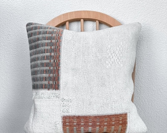 White Hemp Pillow Cover, 20x20 Vintage Cushion Cover, Outdoor Pillow, Handmade Pillow Case, Natural Pillow Case, Cushion Cover, Rug Pillow