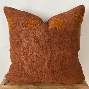 Ziegelroter Hanf-Kissenbezug, 60 x 60 cm, Vintage Kissen, Couchkissen, Dekokissen, türkisches Kissen, Boho-Kissen, PE-1380