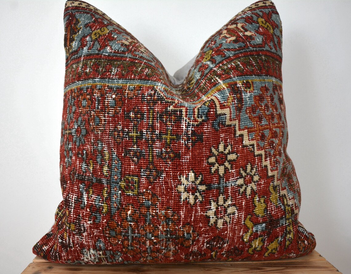 Persian Pillow Cover 24 X 24 Decorative Pillow Handmade Etsy