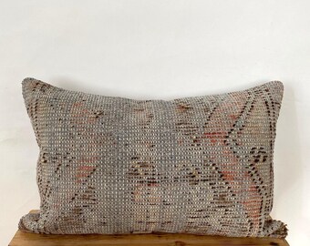 Persian Pillow Cover, 16” X 24” Decorative Pillow, Handmade Pillow, Couch Pillow, Boho Throw Pillow, Wool Pillow Cover, Sofa Cover, PE-1568