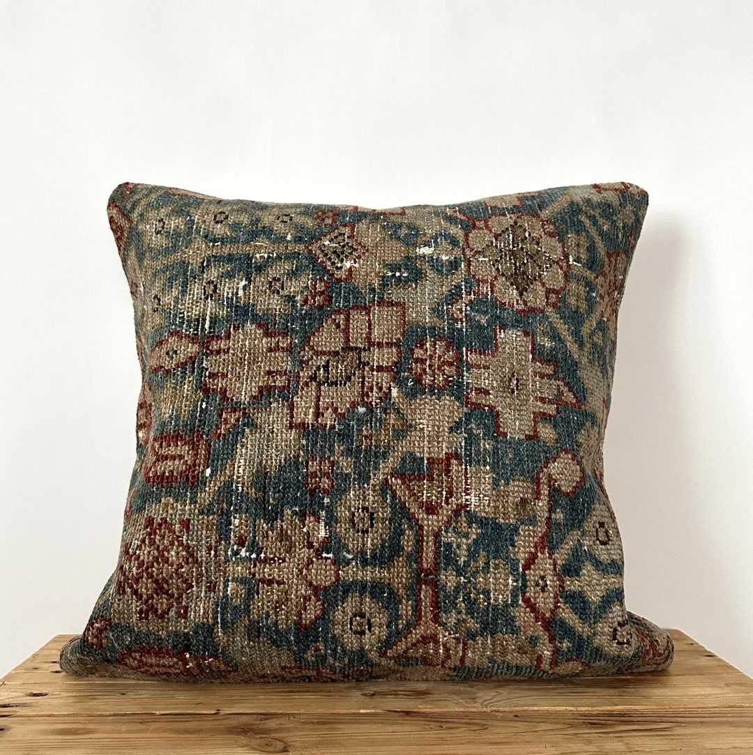 Persian Pillow Cover, 20 X 20 Decorative Pillow, Handmade Pillow, Couch Pillow, Boho Throw