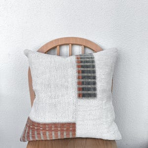 White Kilim Pillow Cover, 20x20 Vintage Cushion Cover, Outdoor Pillow, Floor Pillow, Custom Pillow, Vintage Pillow Cover, Boho Pillows