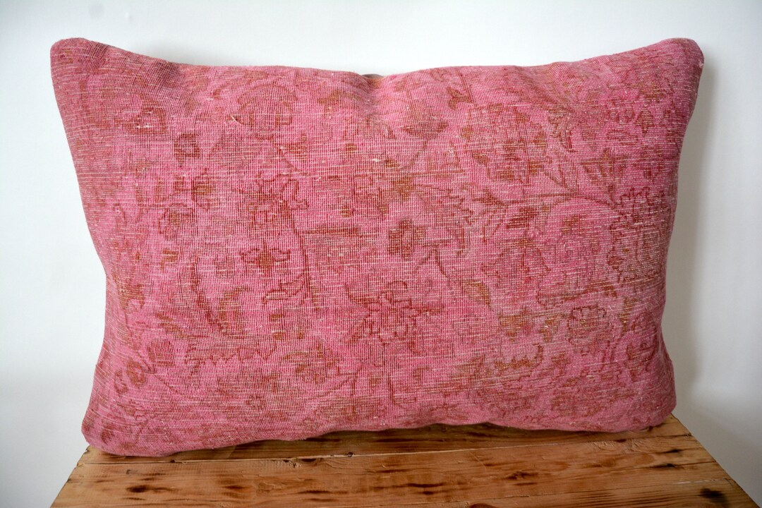 Pink Silk Pillow 16 X 24 Inches Couch Pillow Etsy