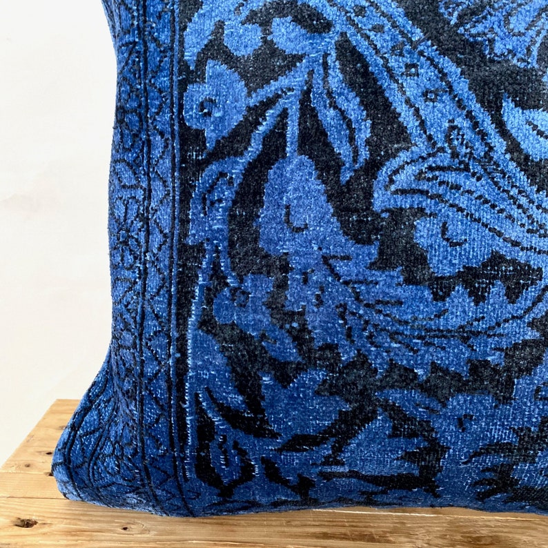 Navy Blue Silk Pillow Cover 20 X 20 Decorative Pillow Etsy