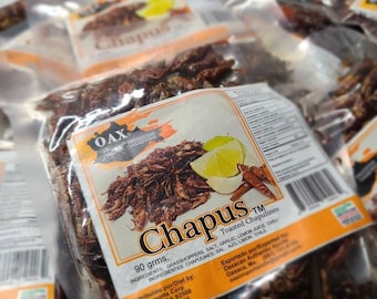 90 gr Chapulines OAX Sazonados picositos - spicy Seasoned Grasshoppers