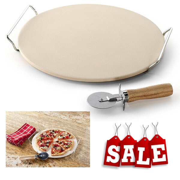 Large Pizza Stone Round Baking Rack 13 Inches Chef Oven Etsy