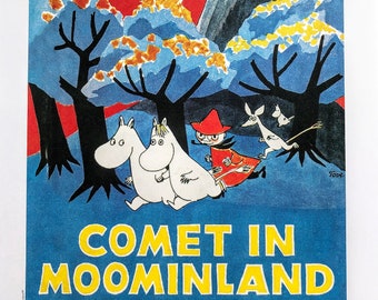 A4 Moomin Print - Comet in Moominland  - Tove Jansson  -  Birthday Gift - Thank You Gift - Perfect For Framing - Nursery Art