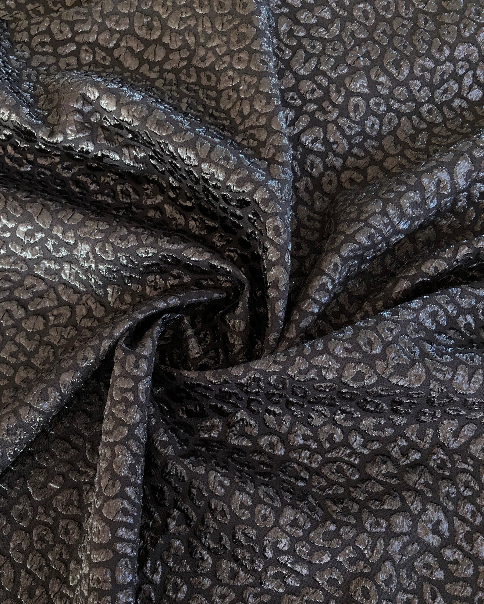 Designer fabric Animalprint shiny fabric with leopard effect Etsy