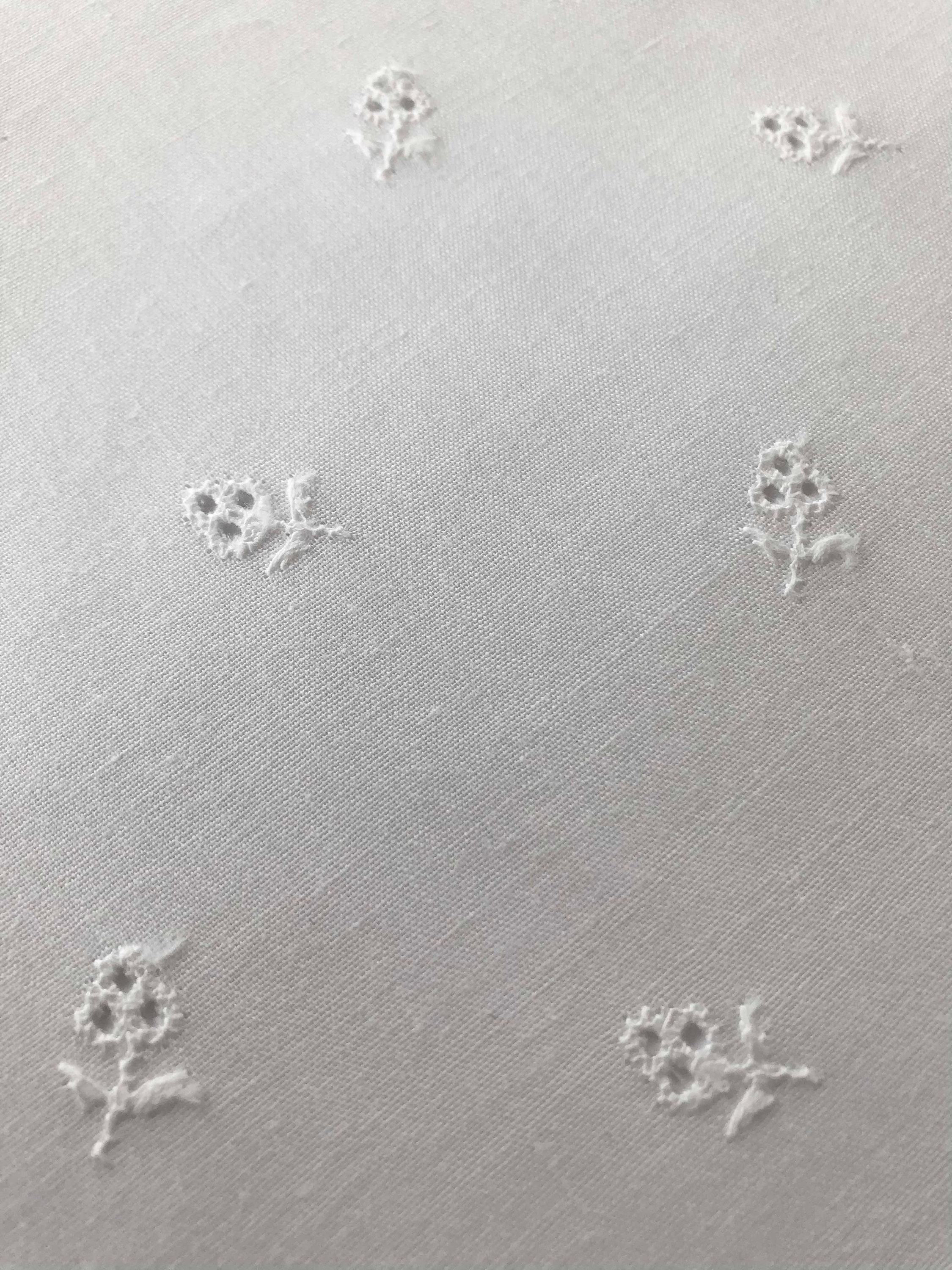 Batist white hole embroidery floral embroidery cotton fabric Etsy