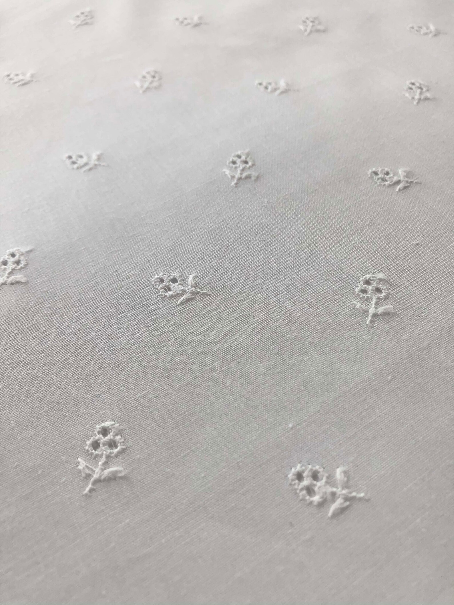 Batist white hole embroidery floral embroidery cotton fabric Etsy