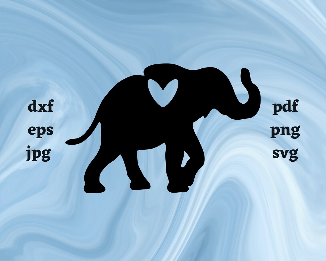 Herz Elefant dxf/eps/jpg/pdf/png/svg Etsy