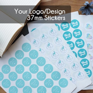 37mm Business Stickers, Logo Stickers, Custom Stickers and Labels, perfect for Branding, Packaging stickers available on Gloss or Matt Paper image 1
