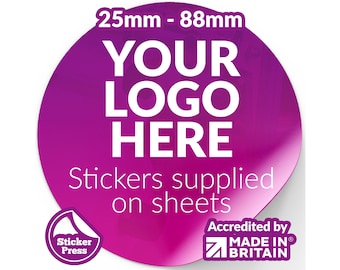 Circle Business Stickers, Round Logo Stickers, Custom Stickers & Labels, perfect for Branding, Packaging stickers available, Gloss or Matt