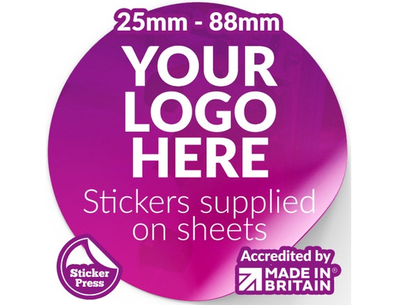 Circle Business Stickers, Round Logo Stickers, Custom Stickers & Labels, perfect for Branding, Packaging stickers available, Gloss or Matt