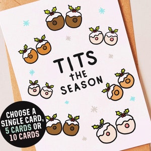 Funny, rude Christmas card for him, friend, husband, fiancé, boyfriend, girlfriend, brother, dad or son - Naughty humour, bulk Xmas packs