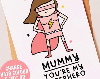 Jolie carte personnalisée d'anniversaire ou de fête des mères pour maman, maman - Jolie carte unique de son fils, de sa fille ou de ses enfants