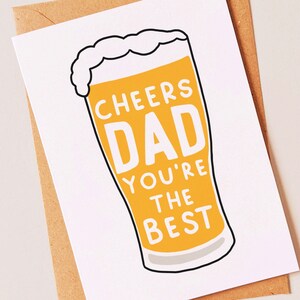 Pint Funny fathers day or birthday card for him, your dad on father's day or his bday image 1