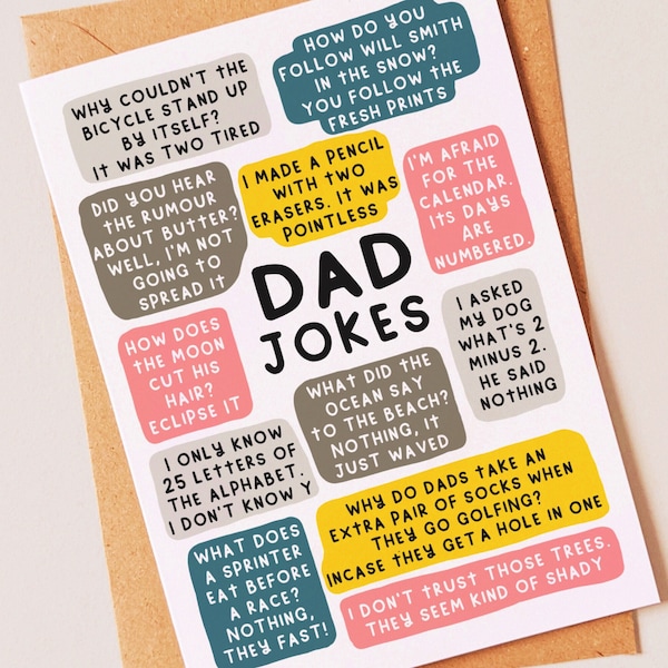 Jokes - Funny fathers day or birthday card for him, for dad or step dad on father's day or bday