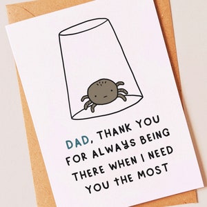Funny spider birthday or fathers day card for dad from son or daughter image 1