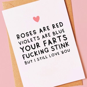 Funny valentines day card for him, boyfriend, husband, valentine, girlfriend, fiancé, wife or partner - Rude anniversary humour love card