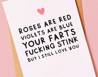 Funny valentines day card for him, boyfriend, husband, valentine, girlfriend, fiancé, wife or partner - Rude anniversary humour love card