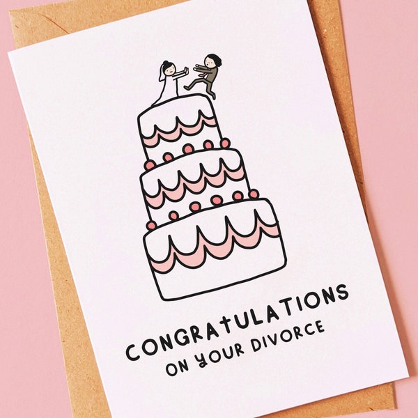 Funny divorce card to say congratulations to a best friend, sister, mum, auntie or neighbour