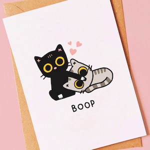 Cute and funny cat card for a birthday, valentines day or anniversary, for a girlfriend, boyfriend, fiancé, fiancée, husband or valentine