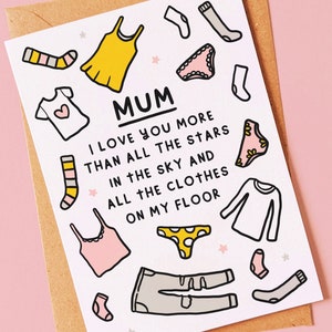 Funny birthday or mothers day card for mum from teen son or daughter Bild 1