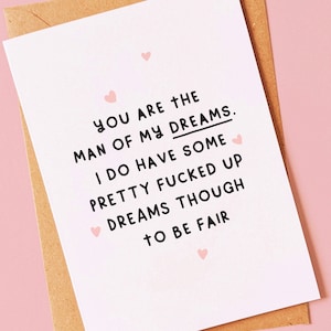 Tarjeta divertida y grosera de aniversario o día de San Valentín para esposo, novio, prometido o pareja: tarjeta atrevida para él