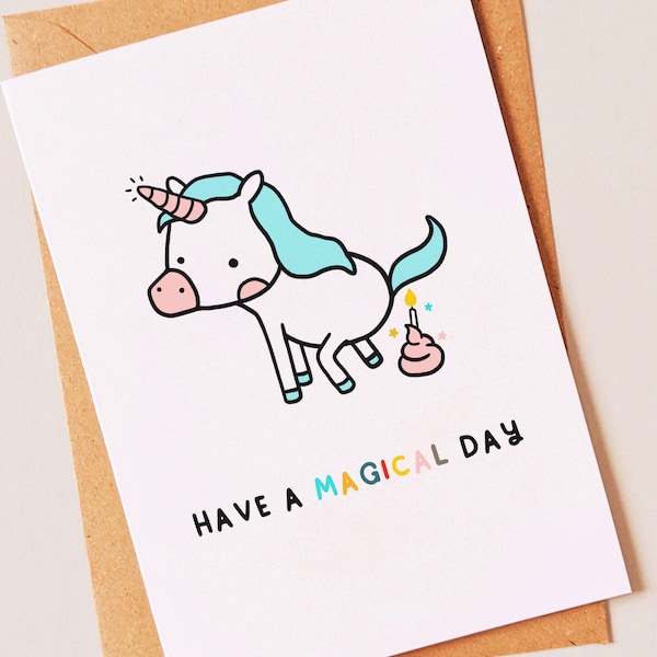 Funny unicorn birthday card for your best friend, sister, brother, boyfriend or girlfriend