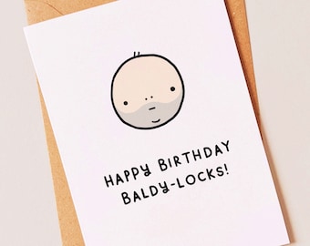 Chauve - Cadeau de carte d'anniversaire drôle et grossier pour lui, meilleur ami, père, petit ami, frère, mari ou partenaire