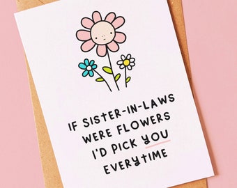 Cute and funny birthday card for her, for sister in law