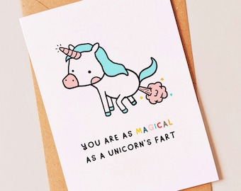 Funny unicorn birthday card for your best friend, sister, brother, boyfriend or girlfriend