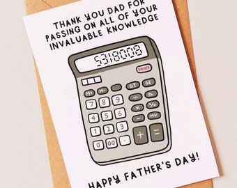 Funny, sarcastic fathers day card for him, for dad from his son or daughter this father's day