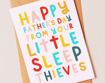 Cute fathers day card for dad from babies, toddlers or twins