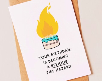 Peligro de incendio: tarjeta de cumpleaños divertida para tu mejor amigo, novio, esposo, mamá, papá, hermano mayor o hermana, ideas de regalo