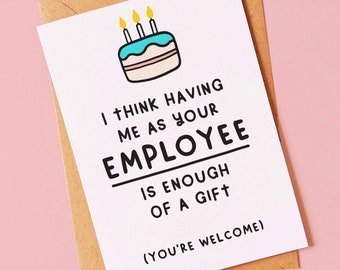 Funny Birthday Card for a Boss Manager or Employer From an - Etsy Hong Kong Funny Birthday Card for a Boss Manager or Employer From an - Etsy Hong Kong