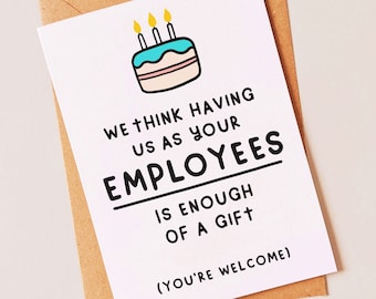 Carte d'anniversaire amusante pour un patron, un manager ou un employeur de ses employés